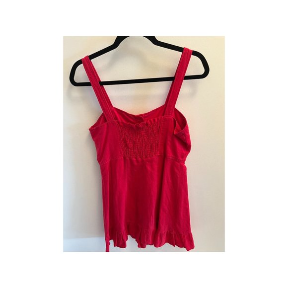 Red Button Down Mini Dress - Picture 2 of 8